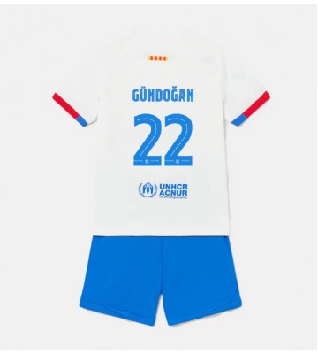 Barcelona Ilkay Gundogan #22 Segunda Equipación Niños 2023-24 Manga Corta (+ Pantalones cortos)